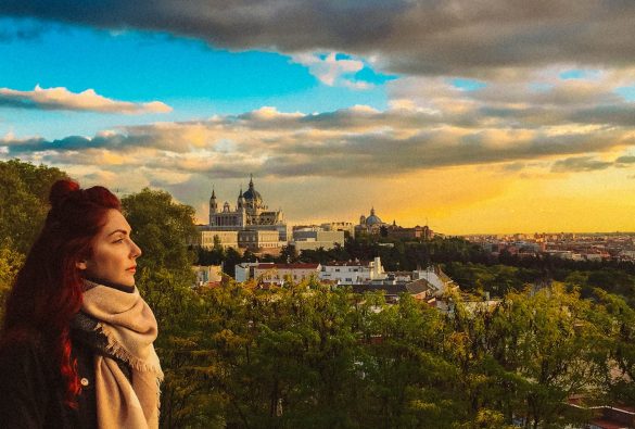 Beautiful Girl Madrid Sunset