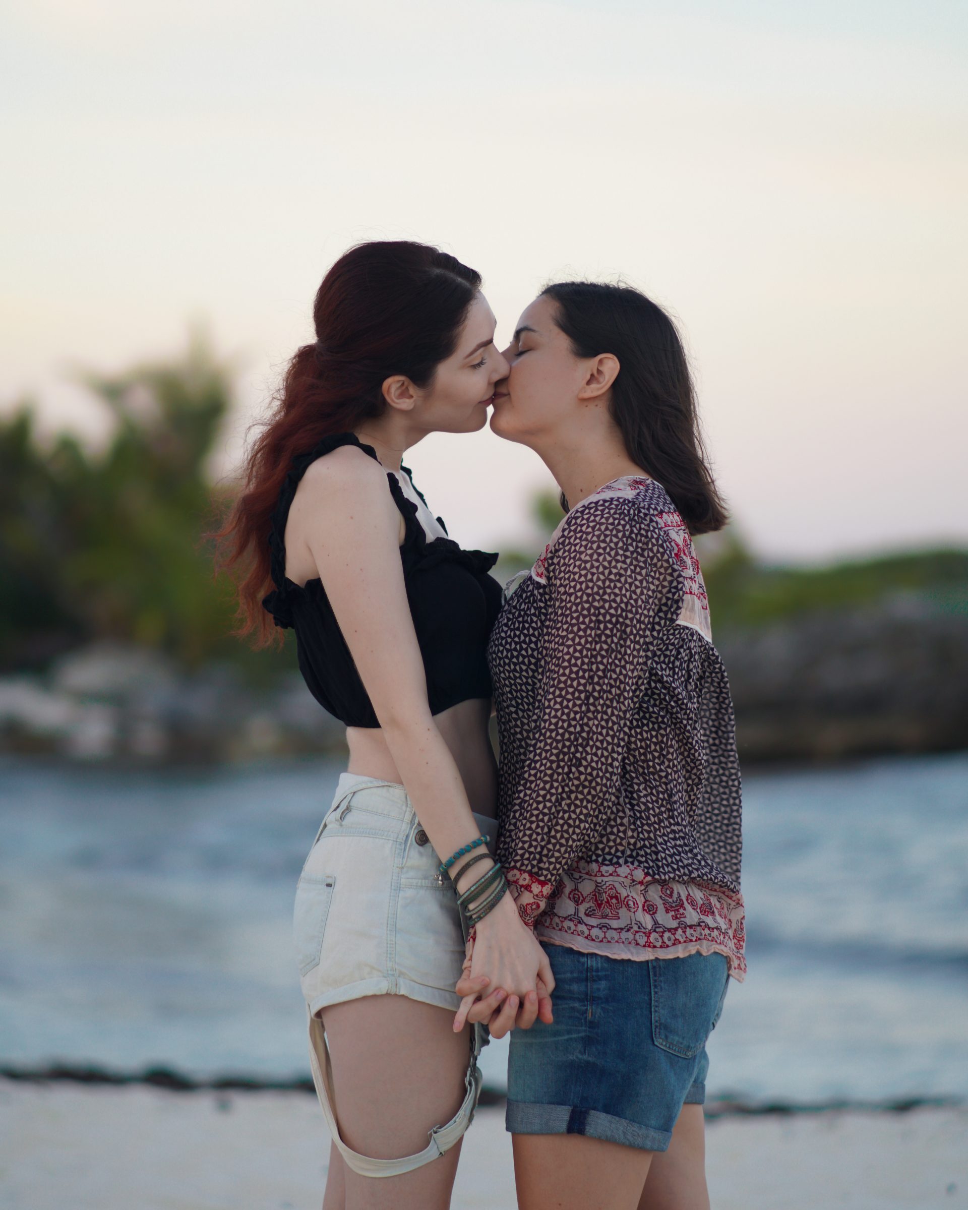 Lesbian Couple Isla Mujeres Kiss