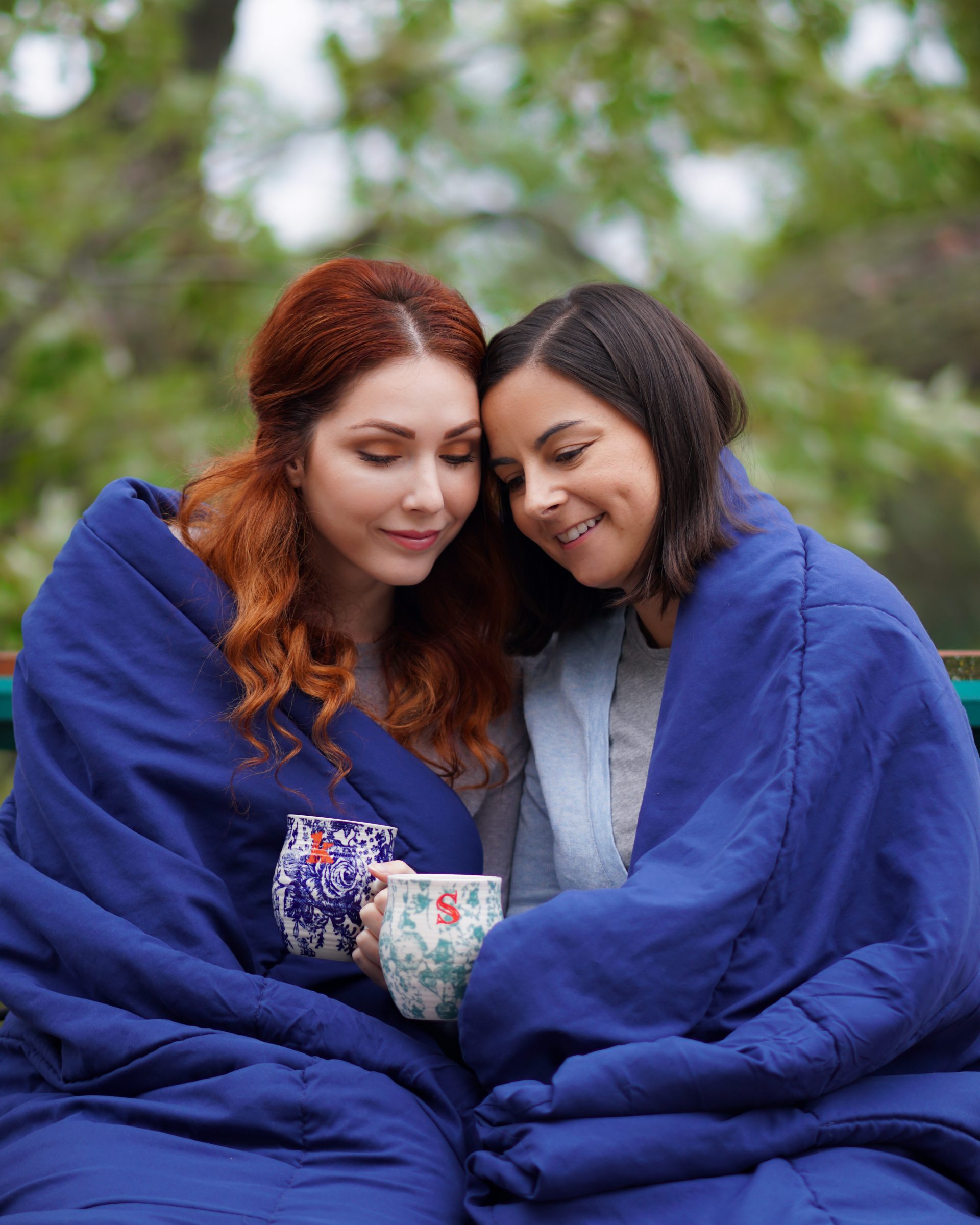 Lesbian Couple Cuddle Blanket Tea