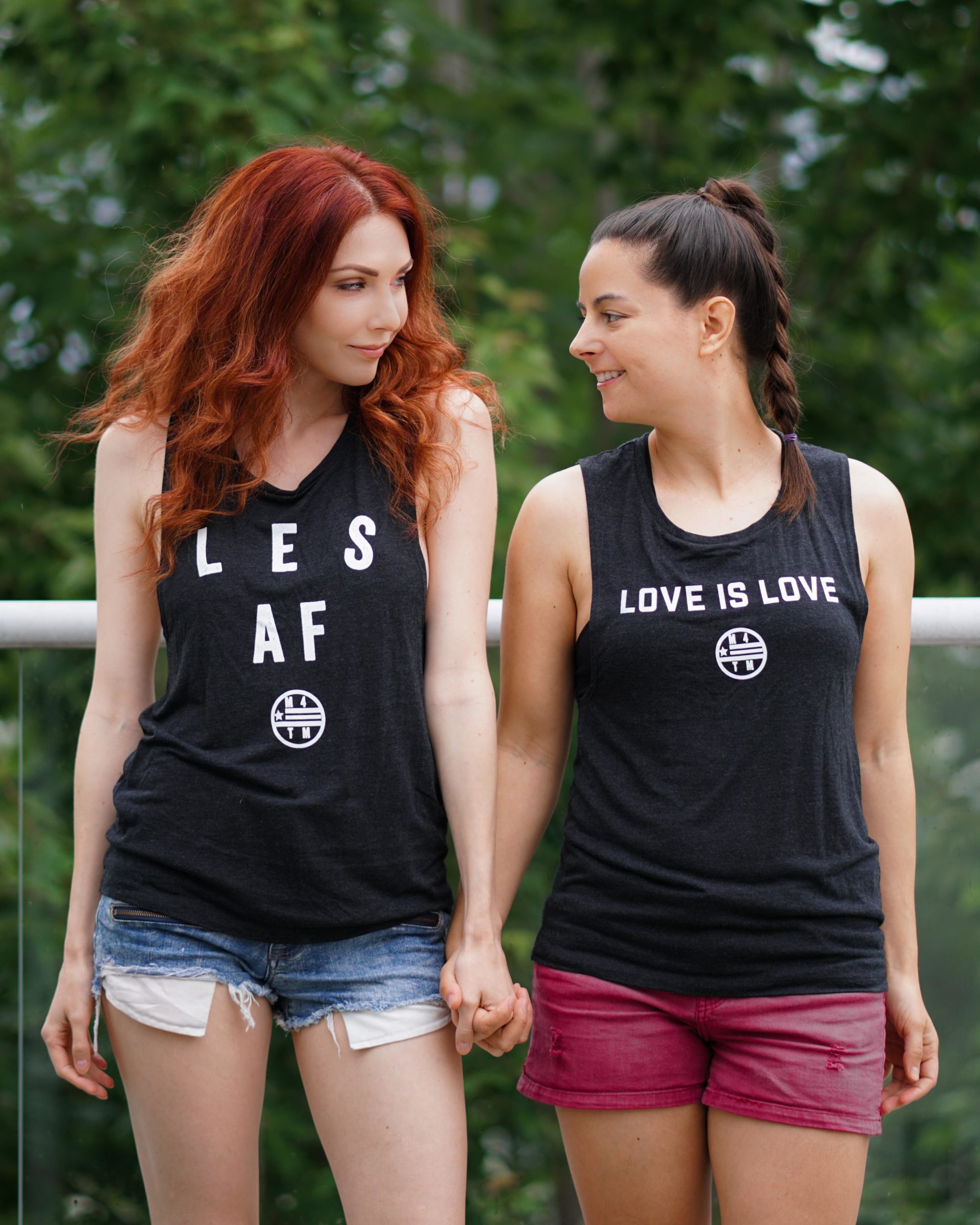 Lesbian Couple t shirts Les AF