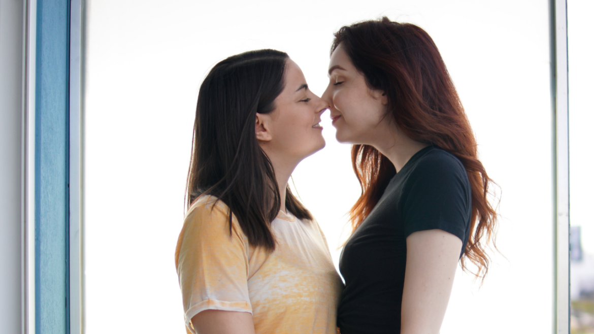 Lesbian Couple Close Up Intimate