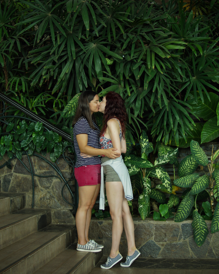 Lesbian Couple Kiss Panama Gamboa