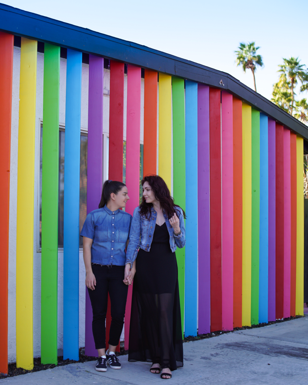 Lesbian Couple Rainbow Wall