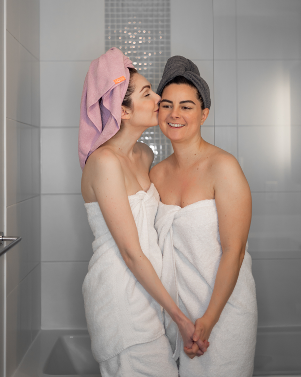 Lesbian Couple Aquis Hair Towel Self Care